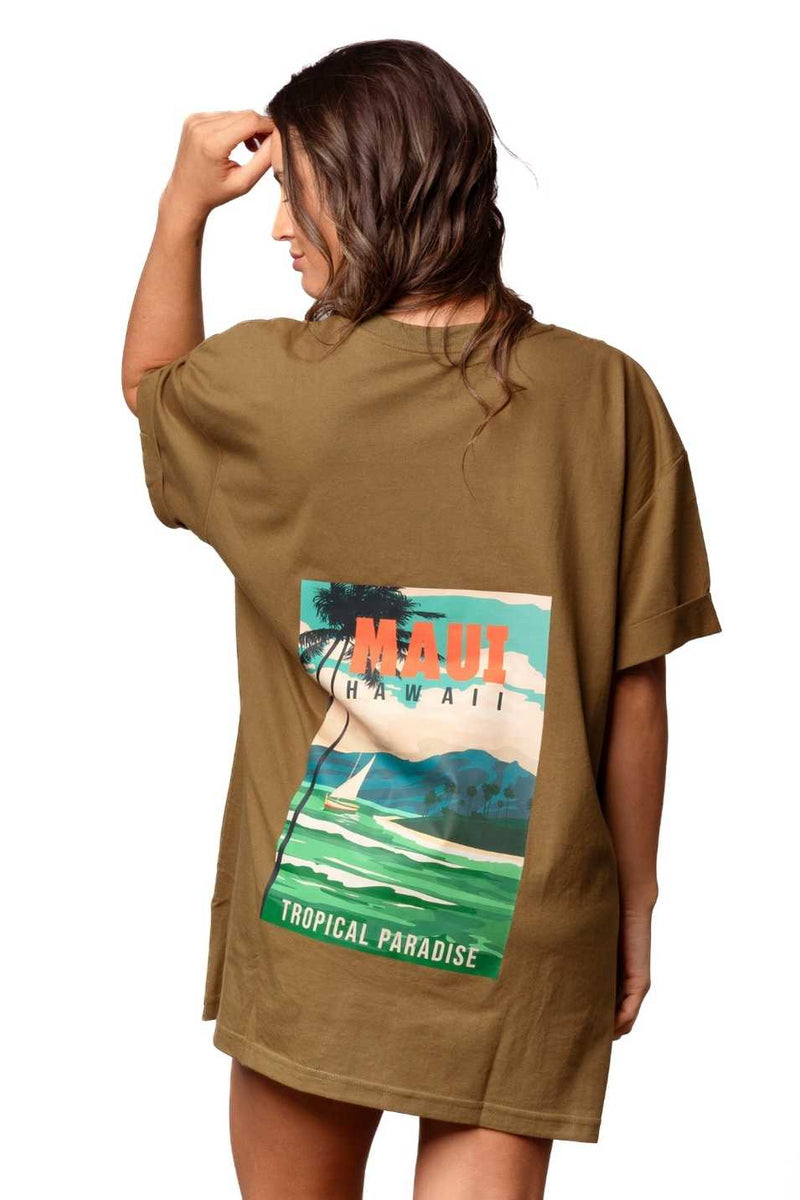 Polera Oversize Verde Militar Maui