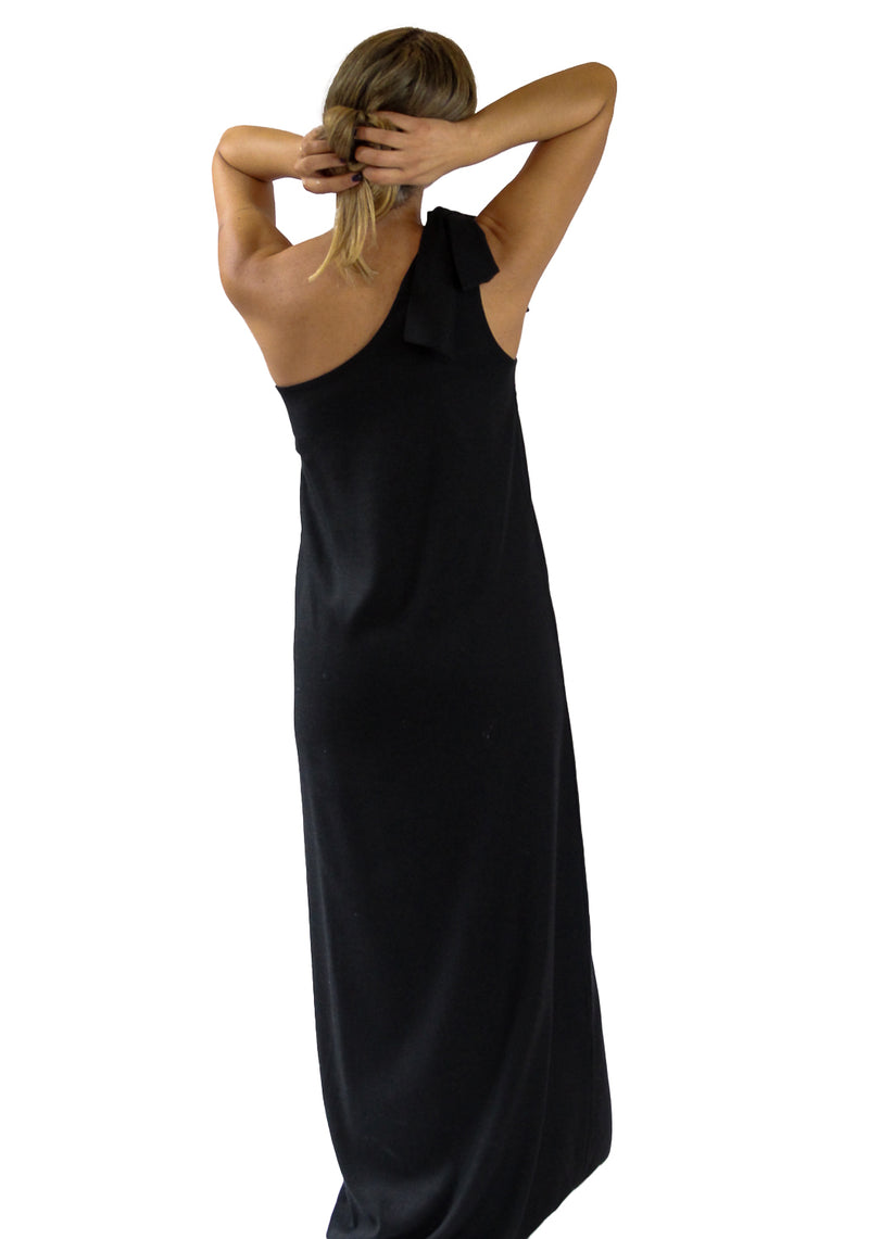 Vestido Lino Negro (Largo)