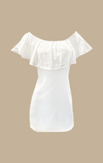 Vestido Strapless Lino Blanco