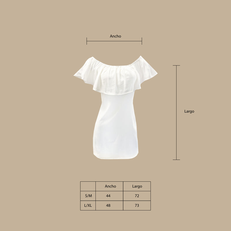 Vestido Strapless Lino Blanco