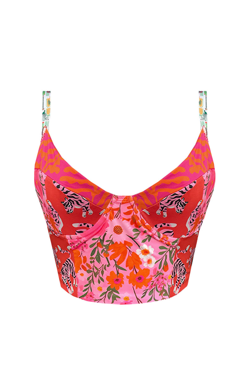 Corsé Pink Wild & Free (sin copas, con barbas)
