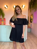 Vestido Strapless Lino Negro