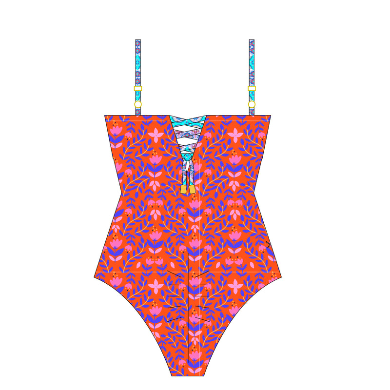 One Piece Costa Brava (Con barbas, sin copas, espalda corsé y reversible)