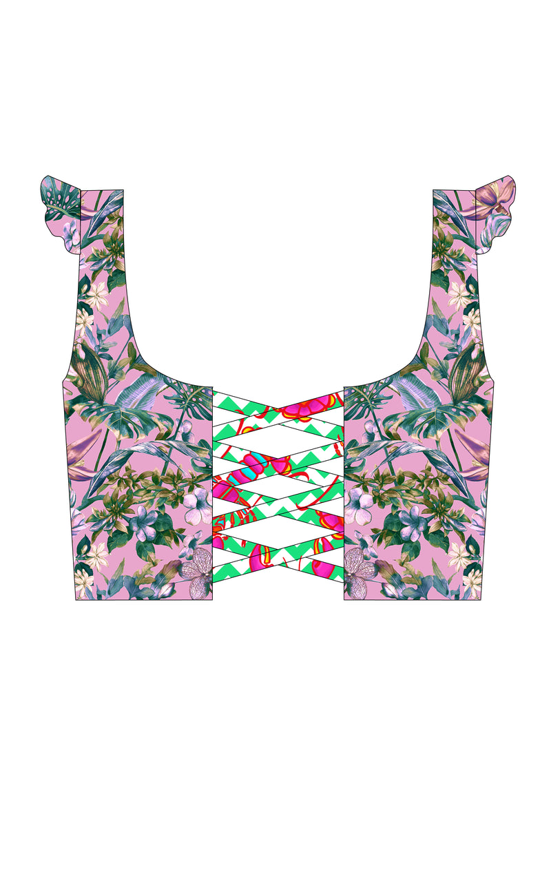 Corsé Lobster Love (tirantes anchos, sin copas, con barbas) PREVENTA 21 NOV