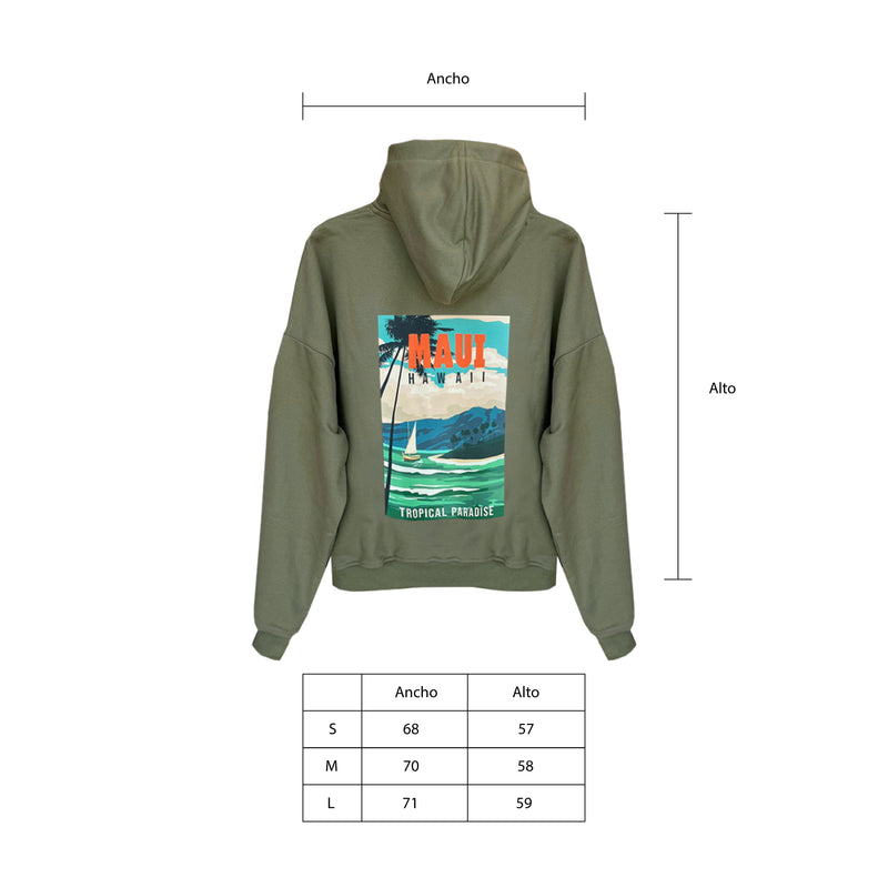 Polerón Hoddie Verde Militar Maui