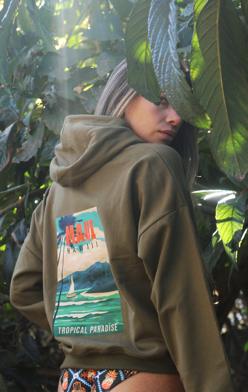 Polerón Hoddie Verde Militar Maui