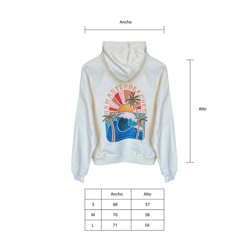 Polerón Hoddie Blanco Crudo Namaste Beaches