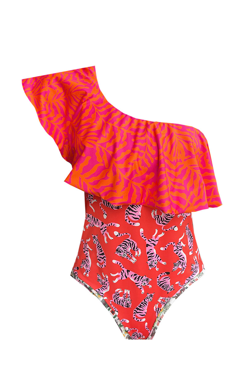 One Piece Pink Wild & Free (Un hombro)