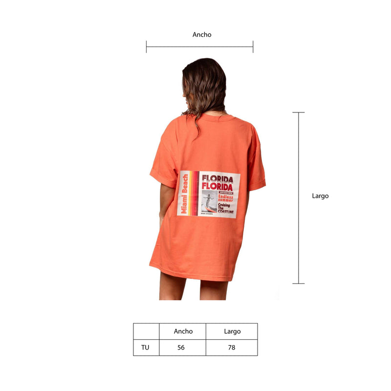Polera Oversize Terracota Miami Beach Retro