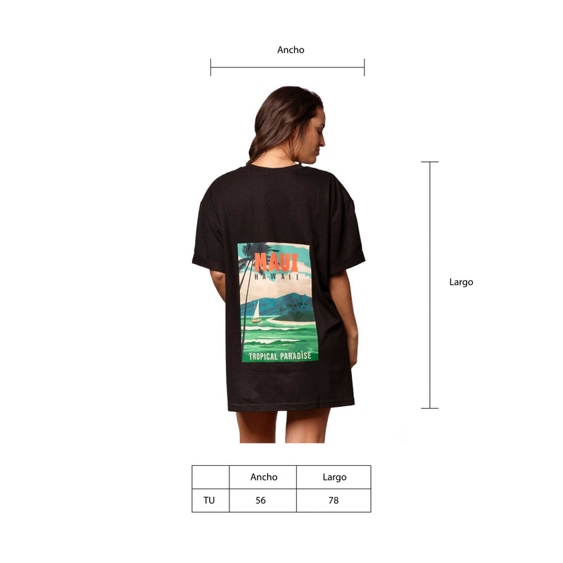 Polera Oversize Negra Maui
