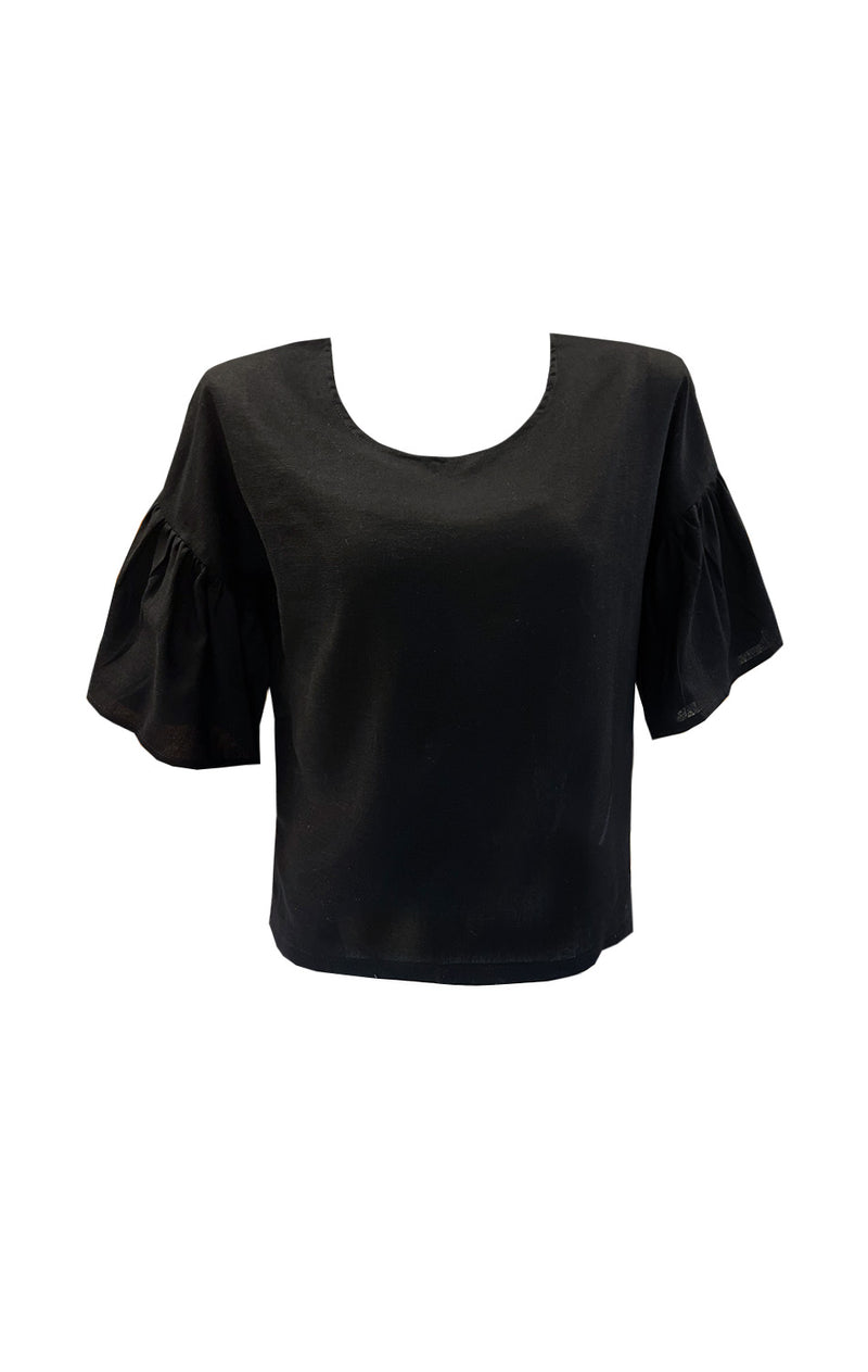 Polera Lino Negro (Mangas)
