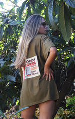 Polera Oversize Verde Militar Miami Beach Retro