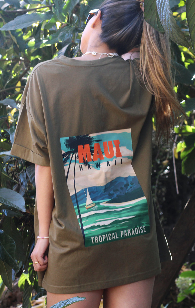 Polera Oversize Verde Militar Maui