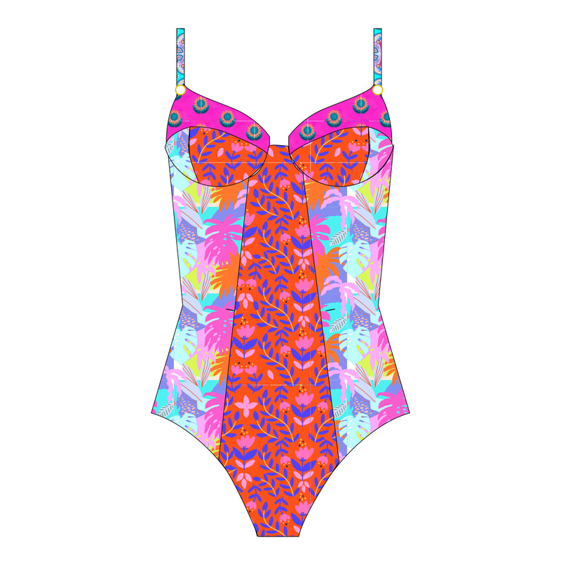 One Piece Costa Brava (Con barbas, sin copas, espalda corsé y reversible)