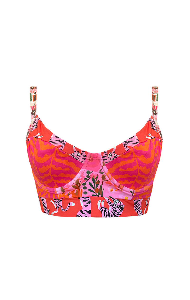 Top Pink Wild & Free (sin copas, con barbas)